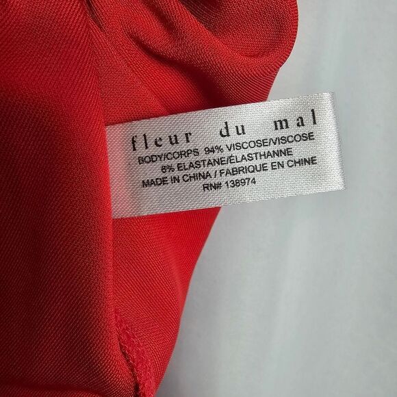 Fleur Du Mal High Neck Halter Slip Dress in Red - Size M - Picture 10 of 11